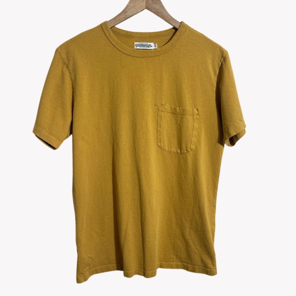 Freenote Cloth Pocket T-Shirt Men’s S Mustard Yellow Gold Short Sleeve Cotton US